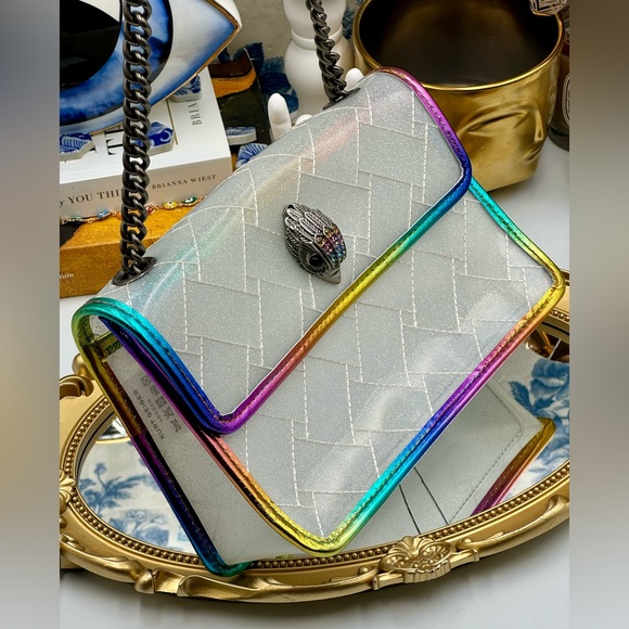 🆕 KURT GEIGER LONDON 🧿 NWOT Vinyl Medium Kensington Convertible Crossbody Bag - Picture 4 of 14